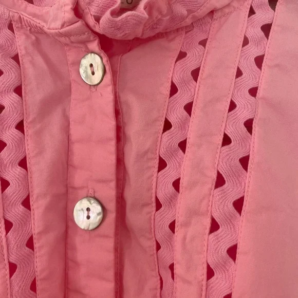 Esqualo puffed sleeve pink cotton poplin blouse - Picture 7 of 11